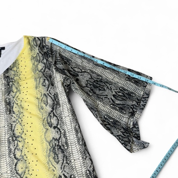 Alfani Petite Whimsigoth Snake Print Studded V-Neck Blouse PM Gothic Y2K Top - Picture 6 of 7